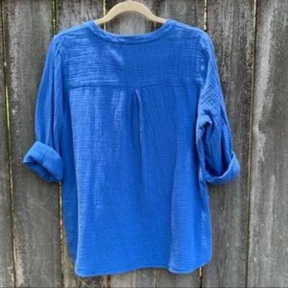 Soft Surroundings Santorini Blue Gauze Tunic - Picture 3 of 8